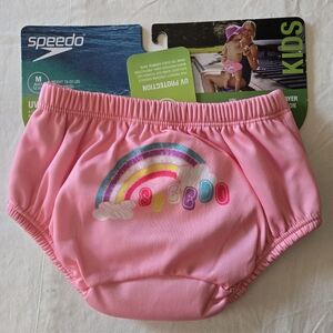 Speedo NEW Reusable Swim Diaper Size Medium 12 Months Pink Side Snap
